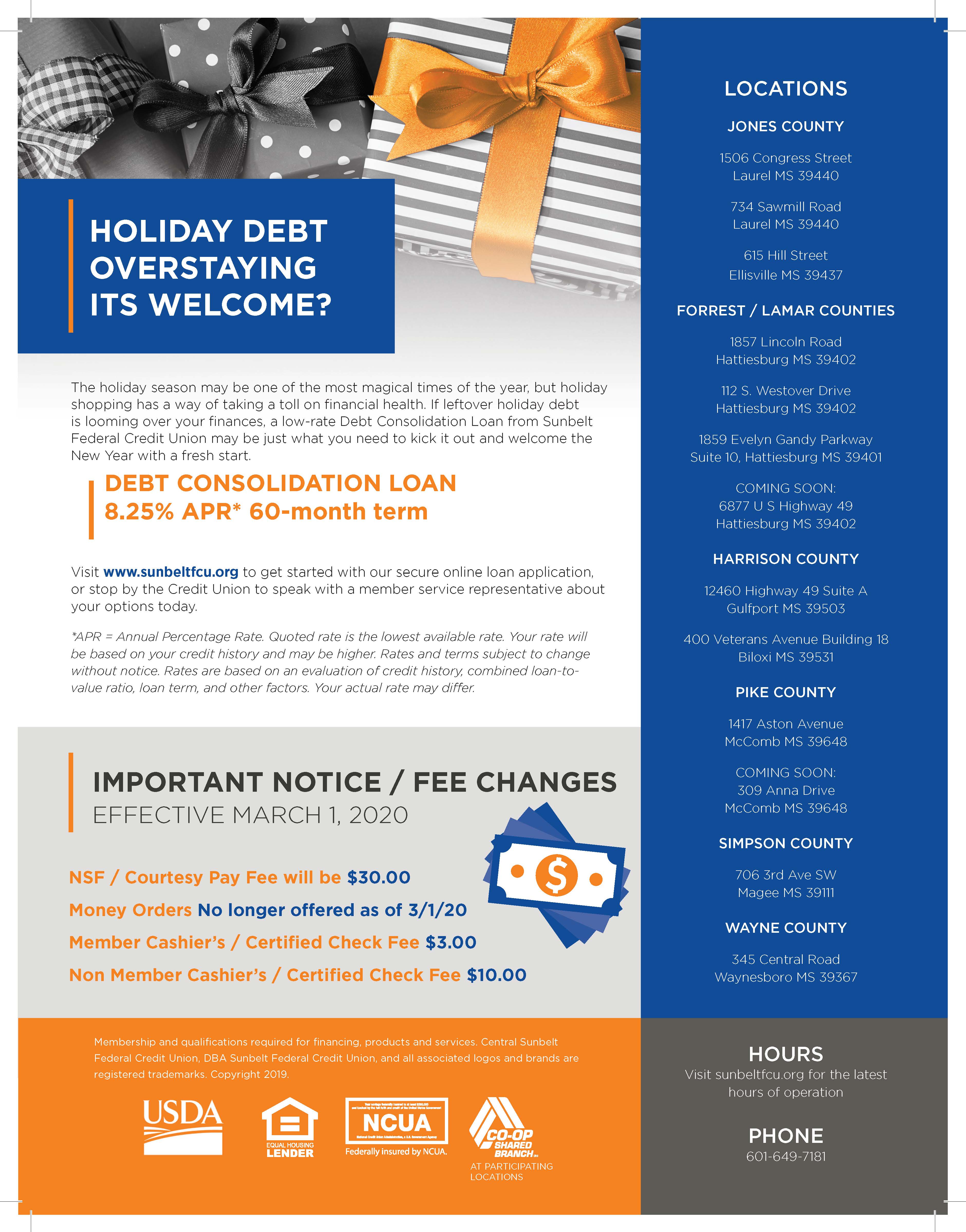 Sunbelt Federal Credit Union Winter 2020 Newsletter